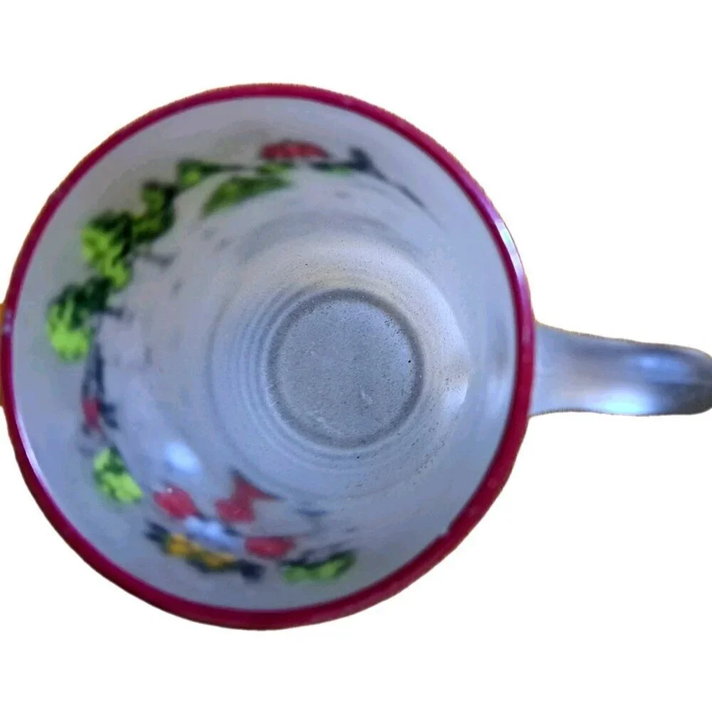 Vintage 4 Finger Satin Glass Mug 